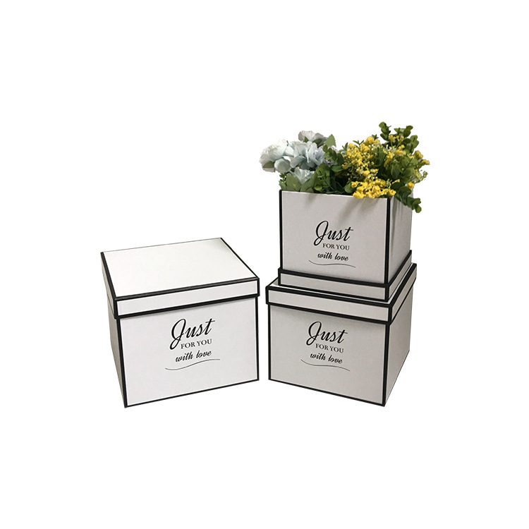 Minimalist Square Cardboard Boxes Set of 3, Luxury Flower Gift Box Wholesale - 图片 5