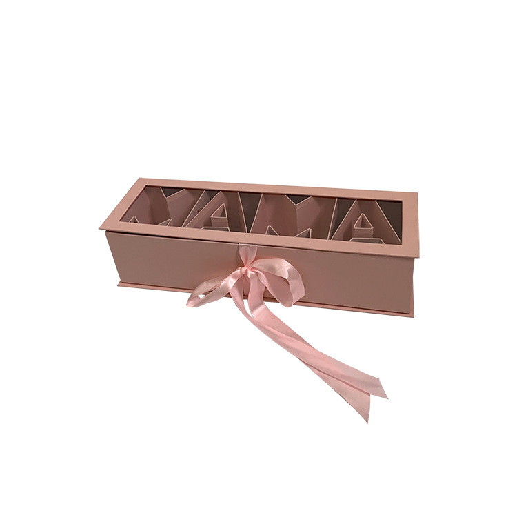 MAMA Flower Box with Window & Ribbon, Fillable Alphabet Gift Box Wholesale - 图片 4
