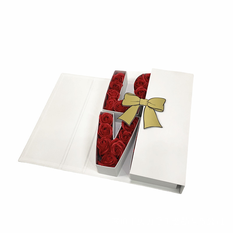 LOVE Gatefold Flower Box, Double Door Folding Alphabet Present Packaging Wholesale - 图片 7