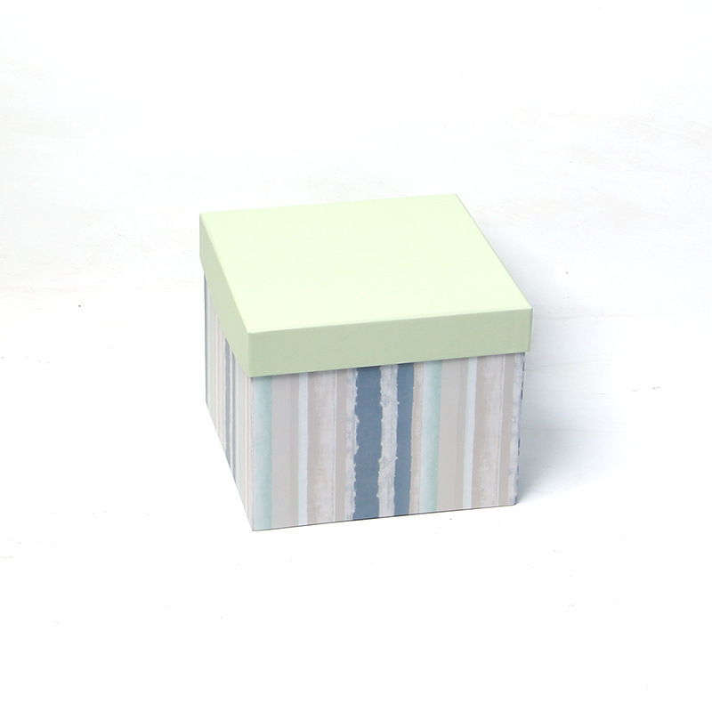 Textured Striped Square Cardboard Boxes Set of 3, Luxury Gift Box Wholesale - 图片 3