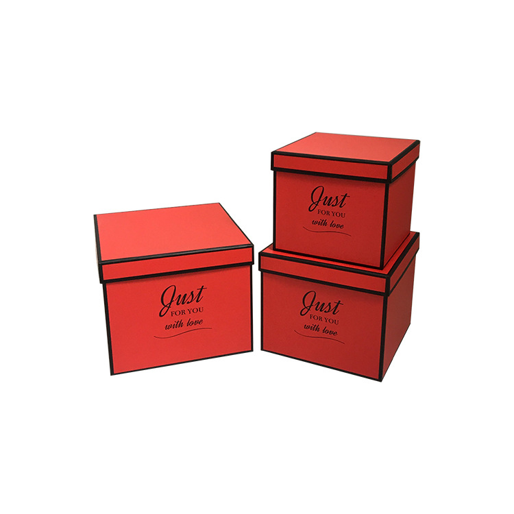 Minimalist Square Cardboard Boxes Set of 3, Luxury Flower Gift Box Wholesale - 图片 3