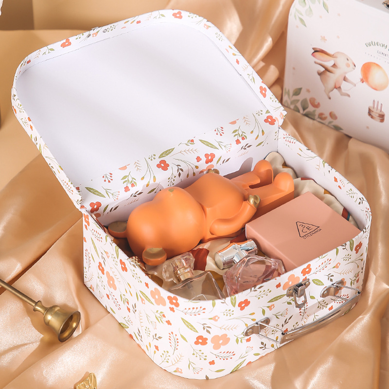 Decorative Paper Suitcase Gift Box, Cute Animal Toy Storage Box for Kids - 图片 15