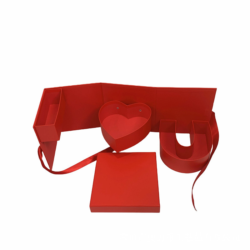 I Love You Flower Box, Folding Alphabet Ribbon Floral Gift Case Wholesale - 图片 4