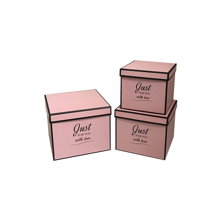 Minimalist Square Cardboard Boxes Set of 3, Luxury Flower Gift Box Wholesale - 图片 4