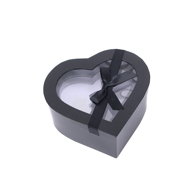 Heart Shaped Gift Boxes with Window and Ribbon Set of 3, Luxury Flower Box Wholesale - 图片 6