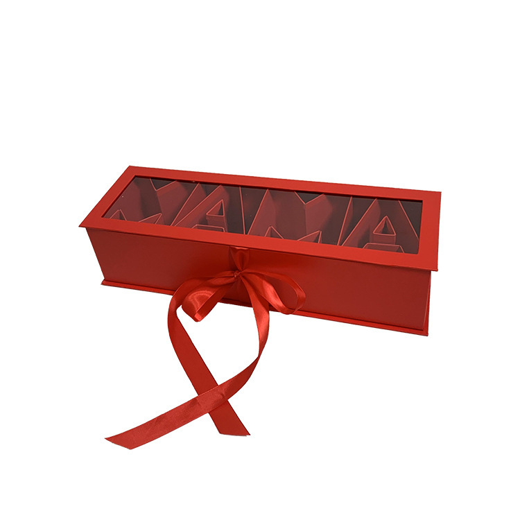 MAMA Flower Box with Window & Ribbon, Fillable Alphabet Gift Box Wholesale - 图片 3