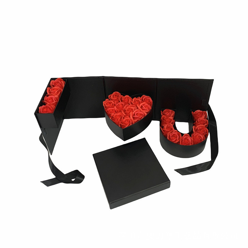I Love You Flower Box, Folding Alphabet Ribbon Floral Gift Case Wholesale