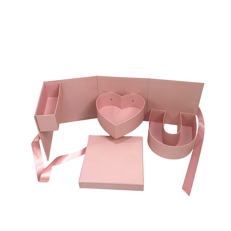 I Love You Flower Box, Folding Alphabet Ribbon Floral Gift Case Wholesale - 图片 6