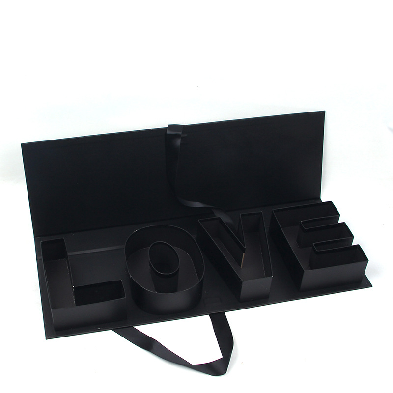 LOVE Flower Box with Magnetic Closure, Luxury Alphabet Gift Packaging Wholesale - 图片 3