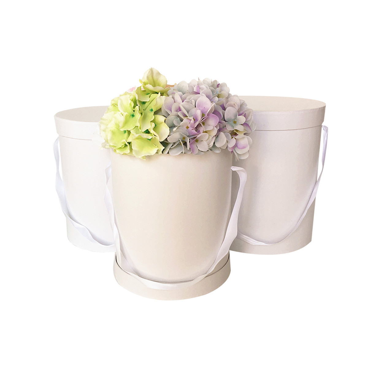 Round Cardboard Boxes with Handle Set of 3, Luxury Flower Box Wholesale