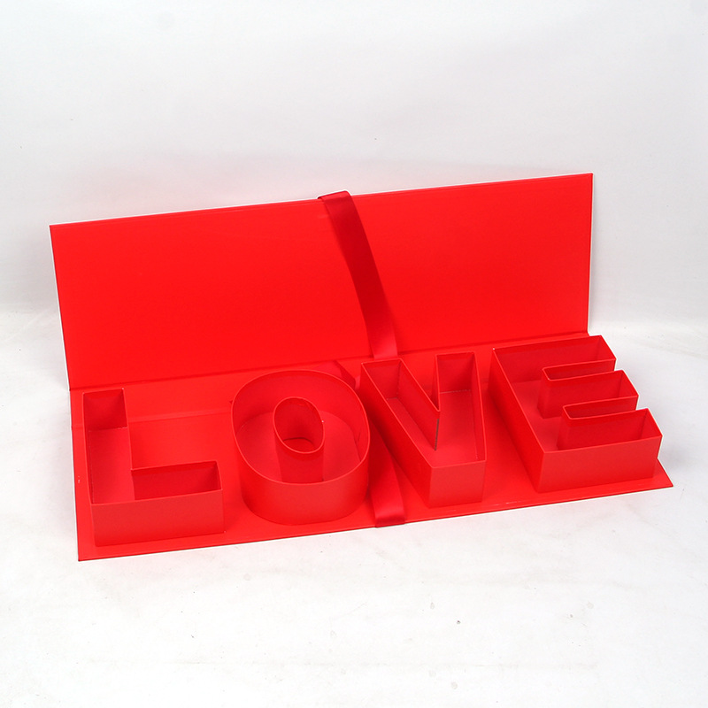 LOVE Flower Box with Magnetic Closure, Luxury Alphabet Gift Packaging Wholesale - 图片 5
