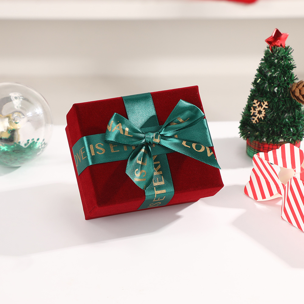 Luxury Velvet Gift Boxes with Ribbon Bow, Premium Christmas Floral Packaging Wholesale