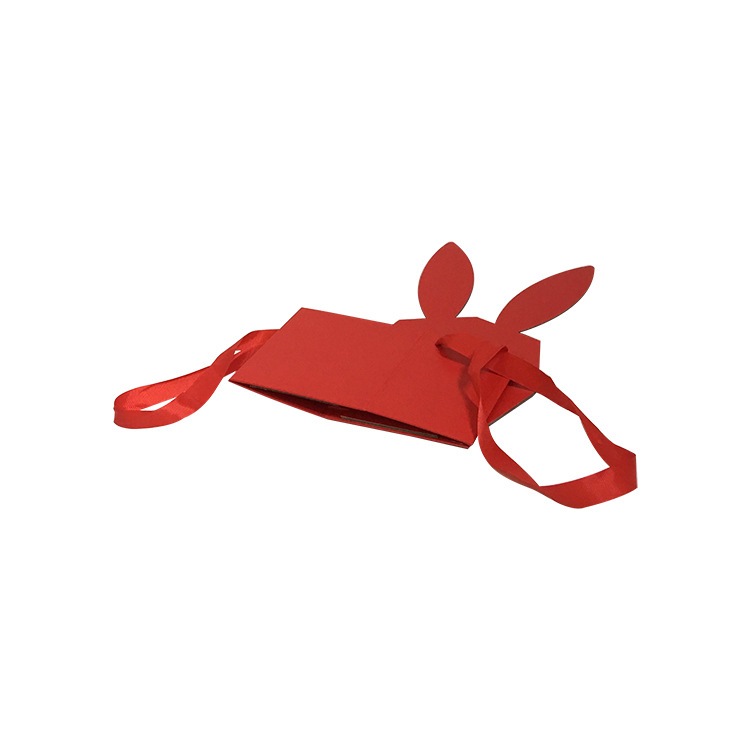 Collapsible Bunny Ears Flower Box with Ribbon Handles, Cute Gift Tote Wholesale - 图片 6