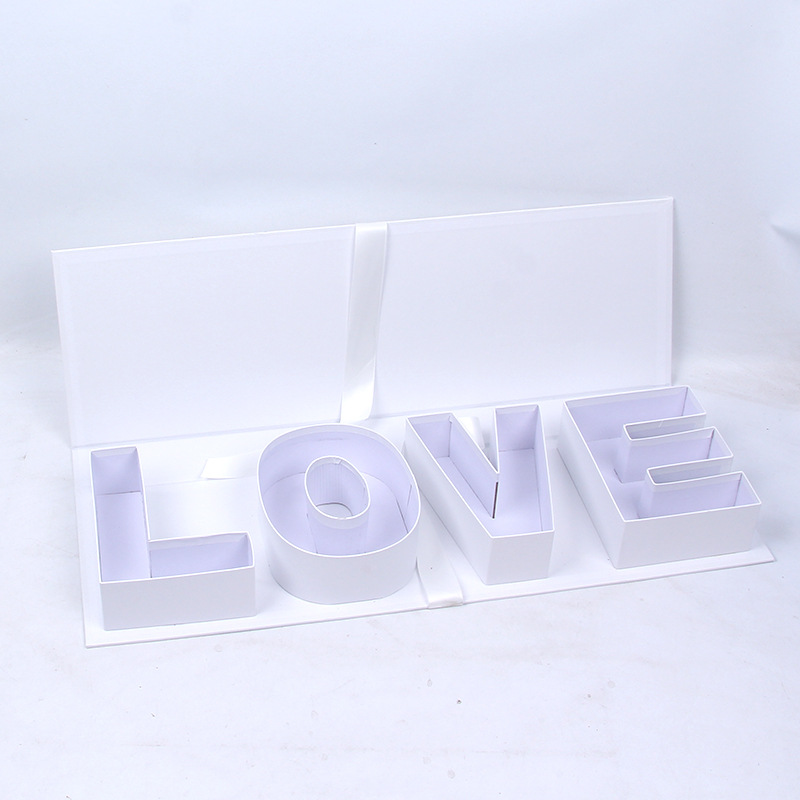 LOVE Flower Box with Magnetic Closure, Luxury Alphabet Gift Packaging Wholesale - 图片 6