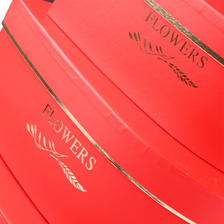 Heart Shaped Cardboard Boxes Set of 3, Luxury Gold Rim Flower Box Wholesale - 图片 6